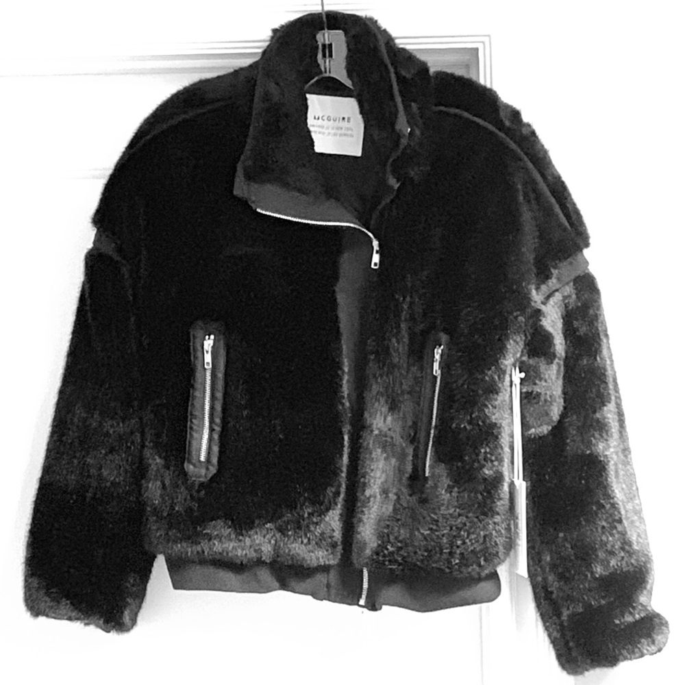 🥰NWT McGuire Larousse Faux Fur Bomber Jacket